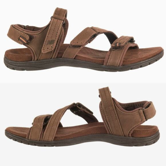 New Balance Maya Sports Sandals Nubuck Sz 9D 8.5 Brown Leather Anatomical Heel - Picture 3 of 15